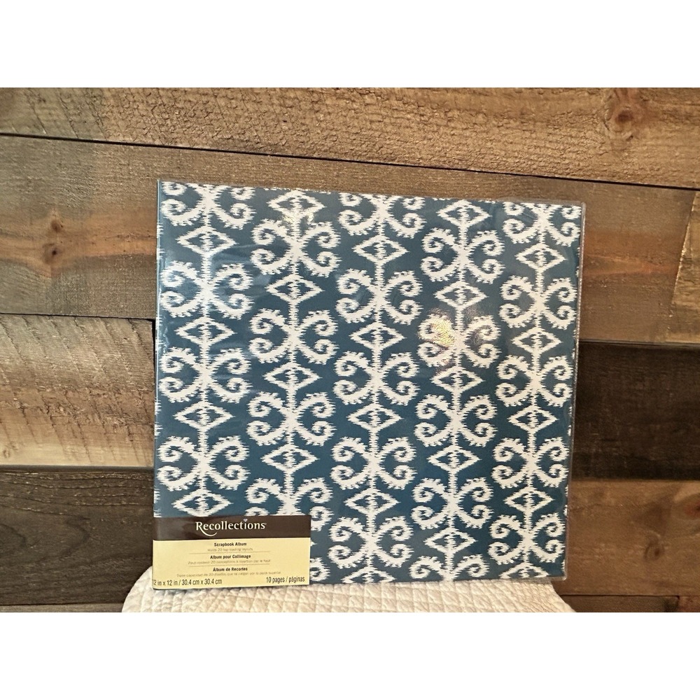 Recollections 12x12 Scrapbook Album – Blue Pattern – New‎ Sealed